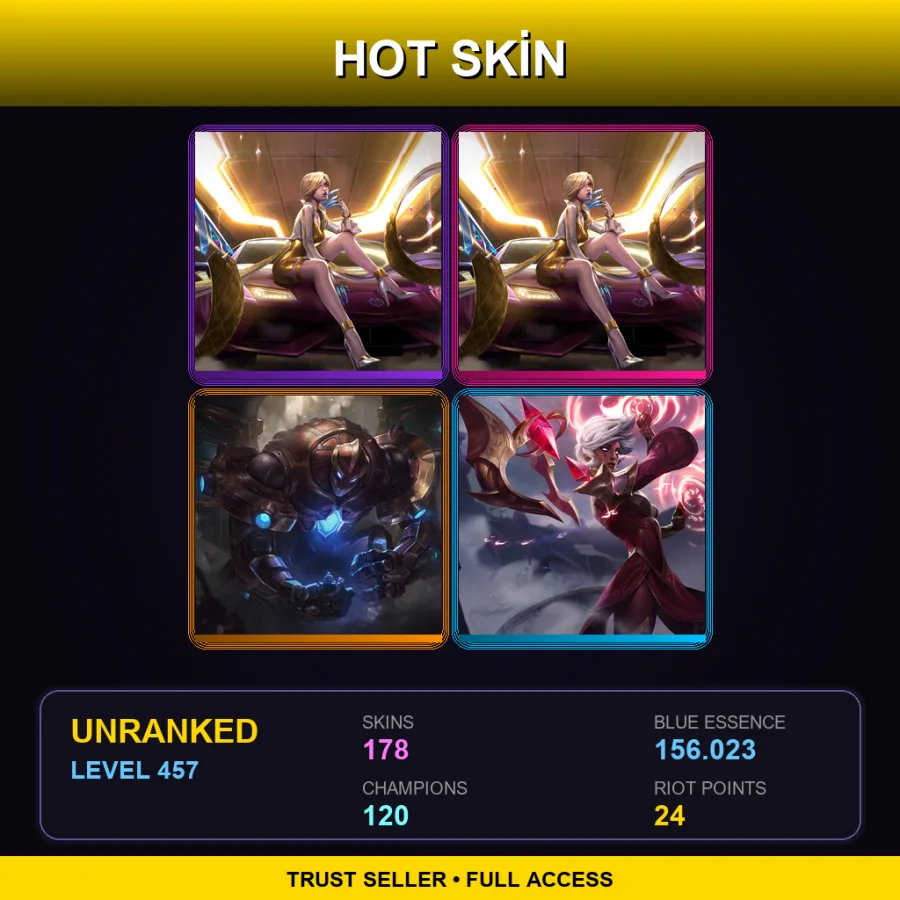 EUNE | Lv457 | Unranked | 178 Skin | 120 Champ