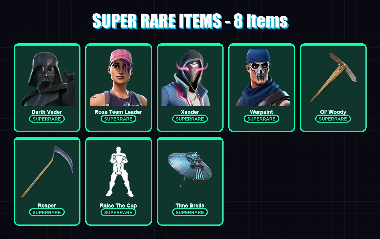 [PS4/PS5/XBOX/PC] | Darth Vader | Rose Team Leader | Xander | Warpaint | The Imagined | 329 skin | 336 pickaxe | 302 emote | 234 glider | Lv3741