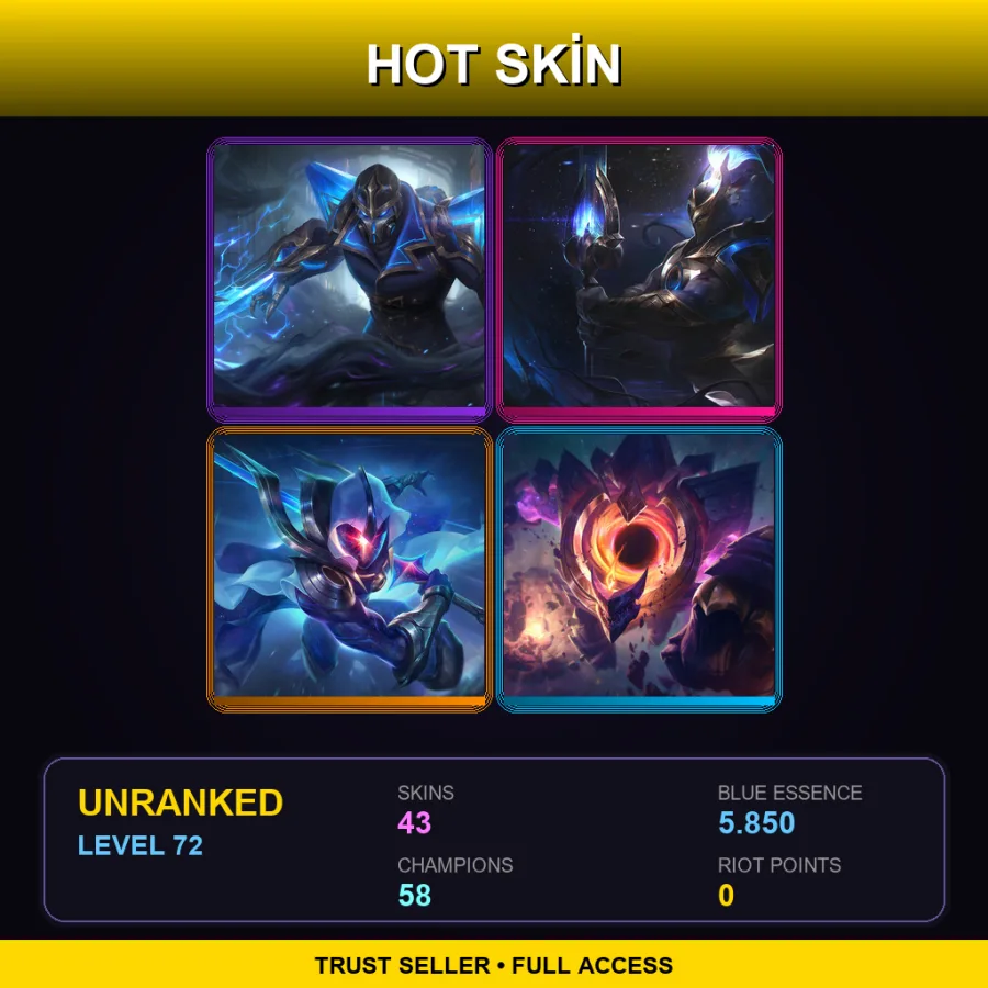 VN | Lv72 | Unranked | 43 Skin | 58 Champ
