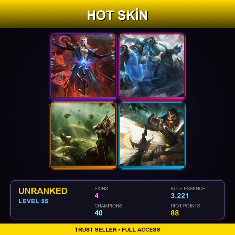 BR | Lv55 | Unranked | 4 Skin | 40 Champ