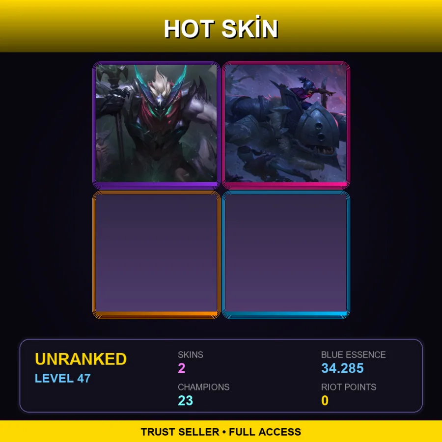 NA | Lv47 | Unranked | 2 Skin | 23 Champ