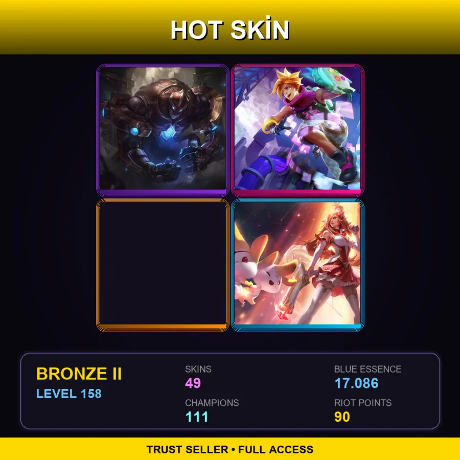EUNE | Lv158 | Bronze II | 49 Skin | 111 Champ — LoL account