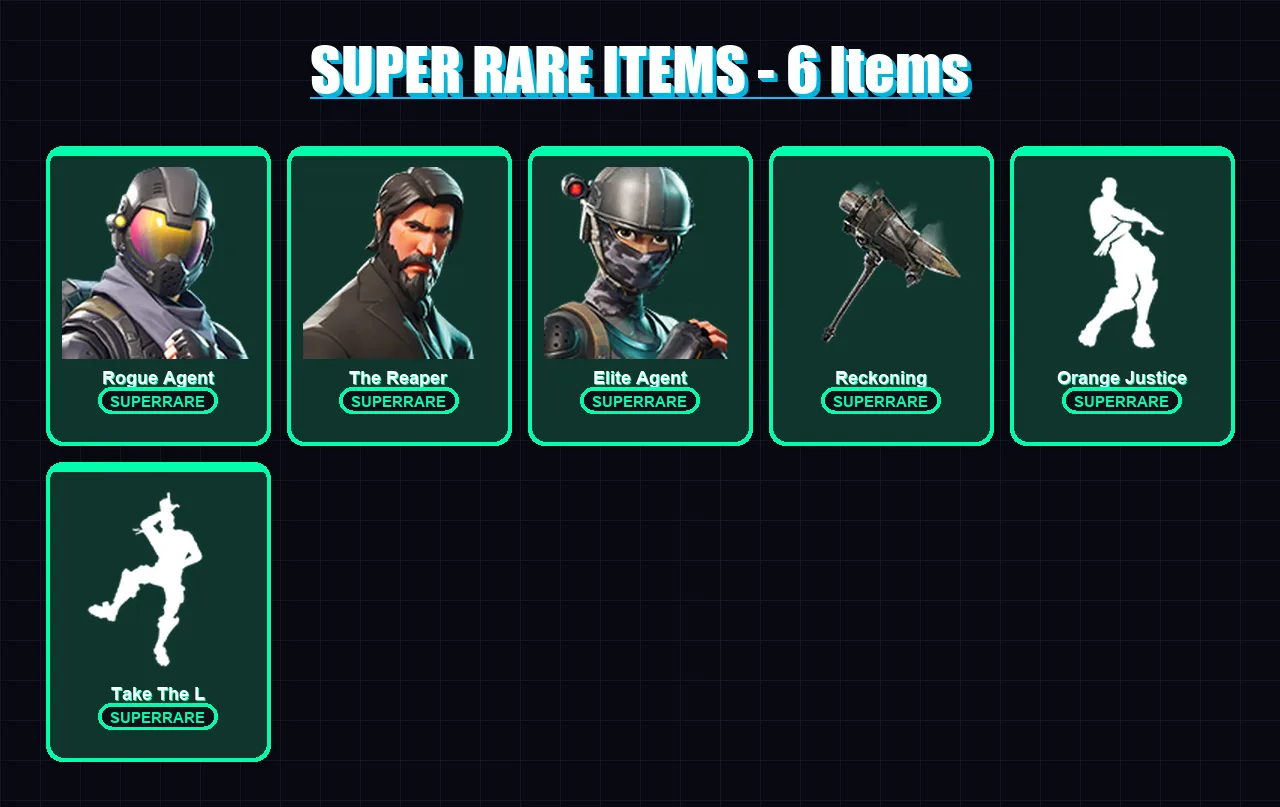 [PC/PSN] | Rogue Agent | The Reaper | Elite Agent | Carbide | Zenith | 38 skin | 31 pickaxe | 29 emote | 28 glider | Lv243