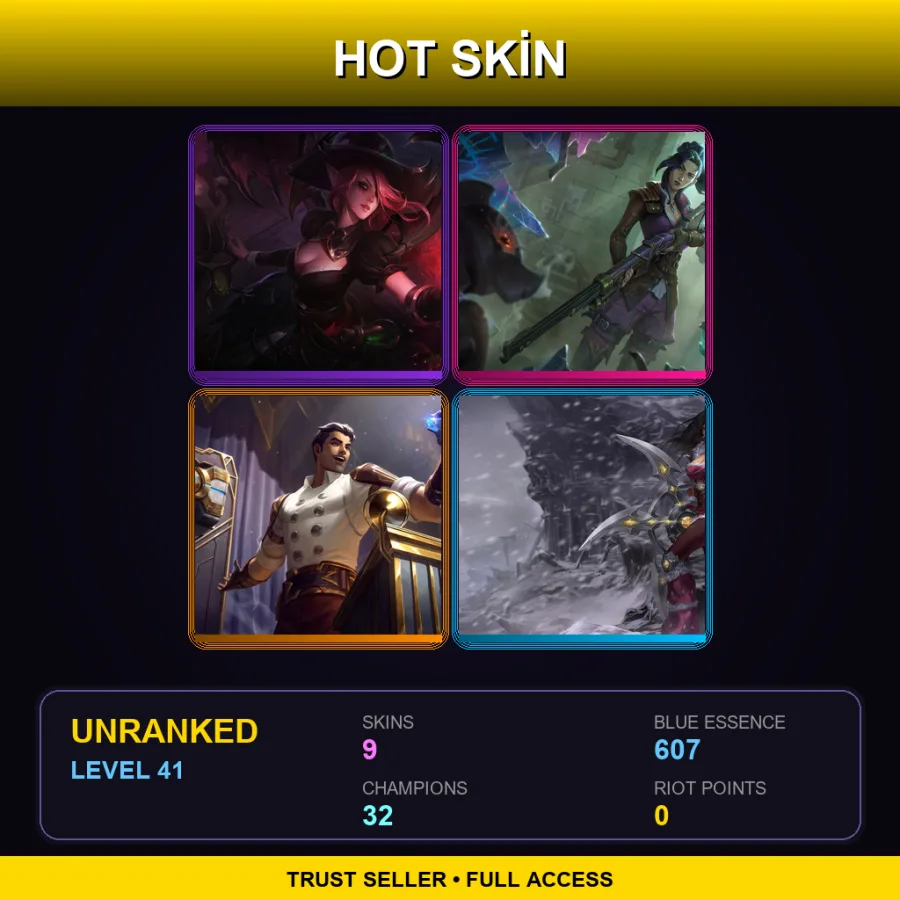 BR | Lv41 | Unranked | 9 Skin | 32 Champ