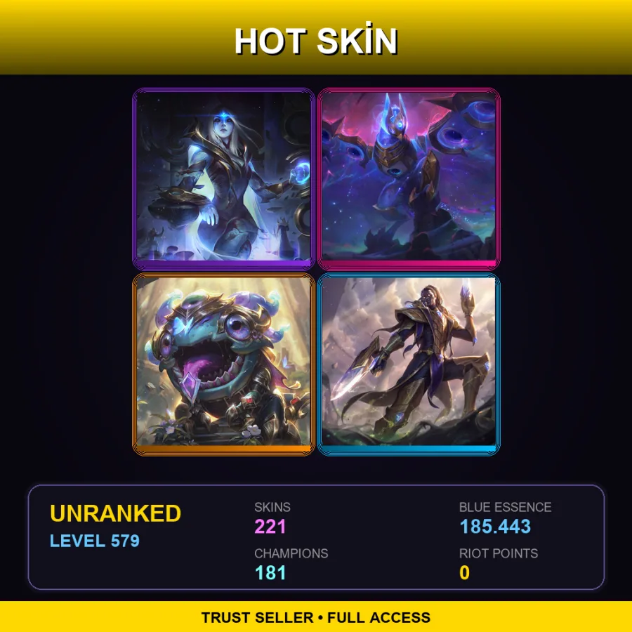 VN | Lv579 | Unranked | 221 Skin | 181 Champ