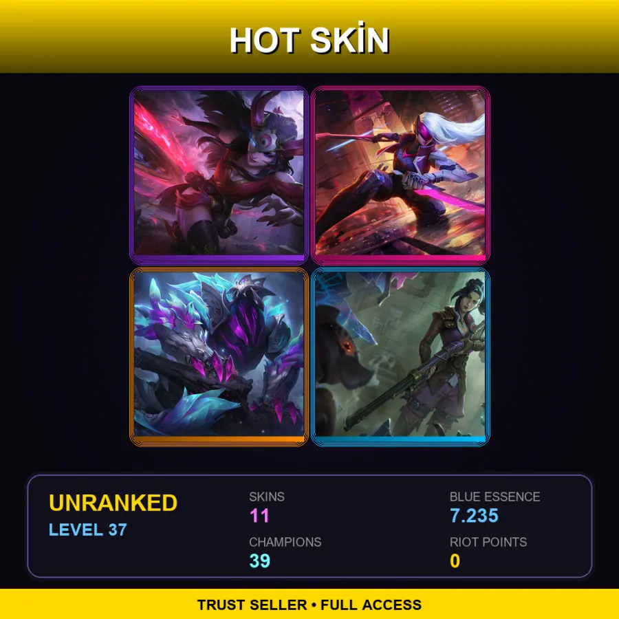 TR | Lv37 | Unranked | 11 Skin | 39 Champ