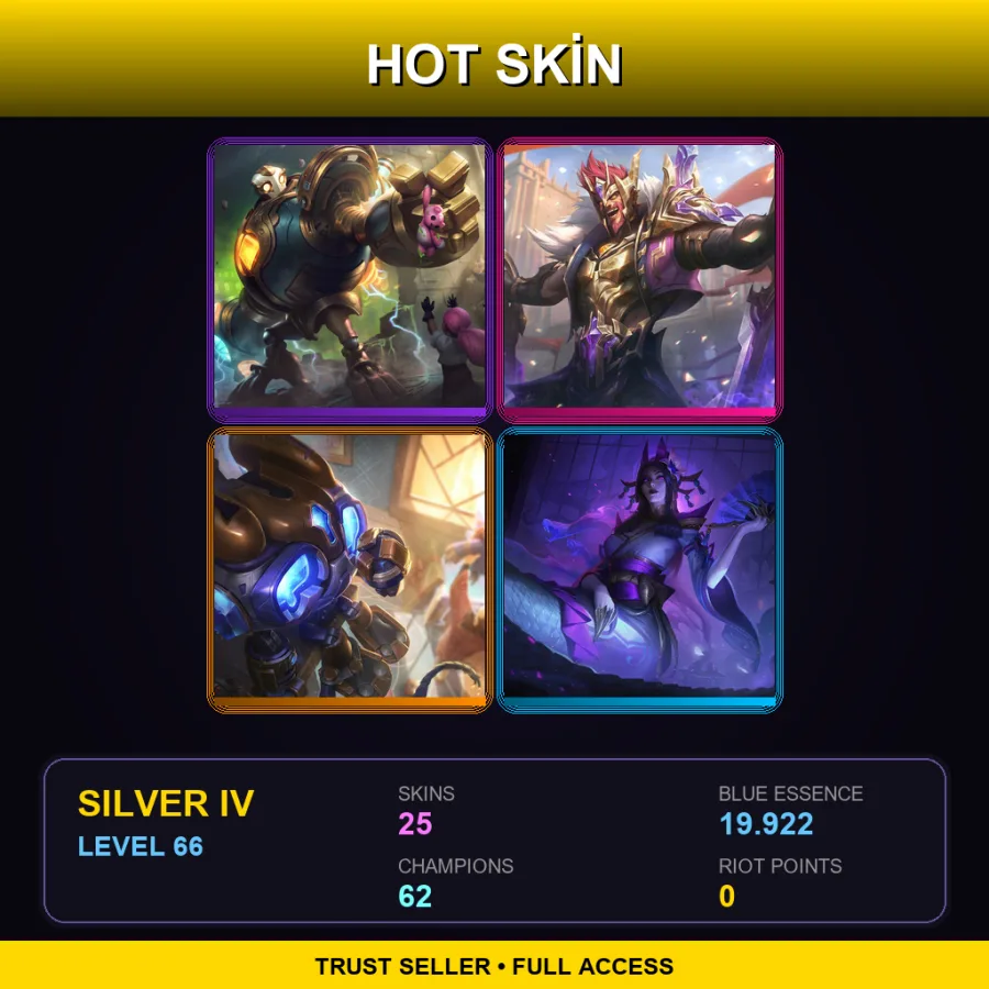 LAN | Lv66 | Silver IV | 25 Skin | 62 Champ