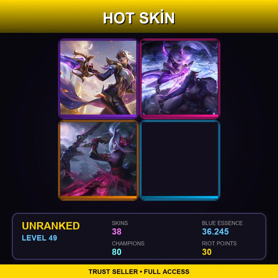TR | Lv49 | Unranked | 38 Skin | 80 Champ