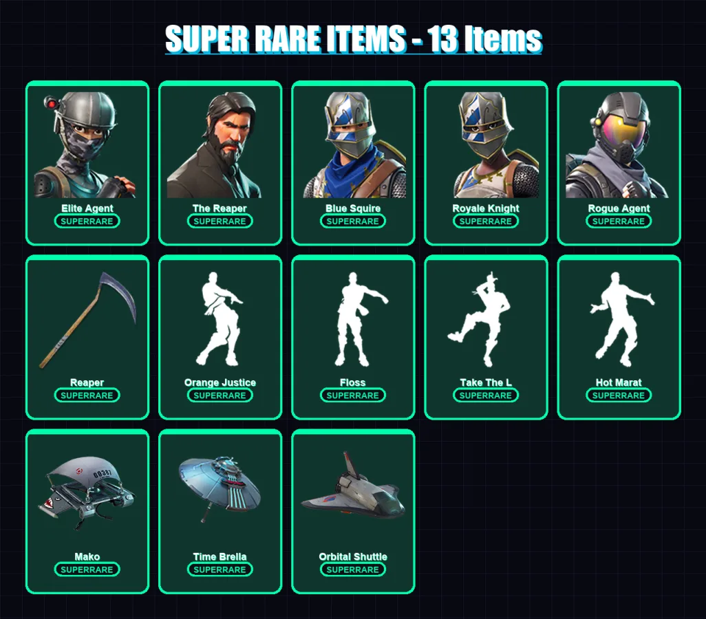 [PC/PSN] | Elite Agent | The Reaper | Blue Squire | Royale Knight | Rogue Agent | 81 skin | 113 pickaxe | 94 emote | 119 glider | Lv2351