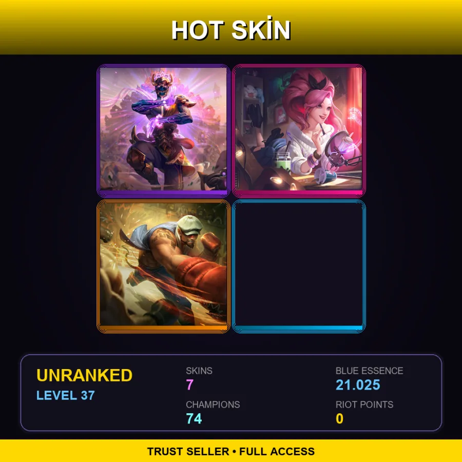 EUNE | Lv37 | Unranked | 7 Skin | 74 Champ — Medieval Twitch
