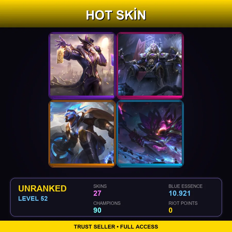 VN | Lv52 | Unranked | 27 Skin | 90 Champ — Elementalist Lux