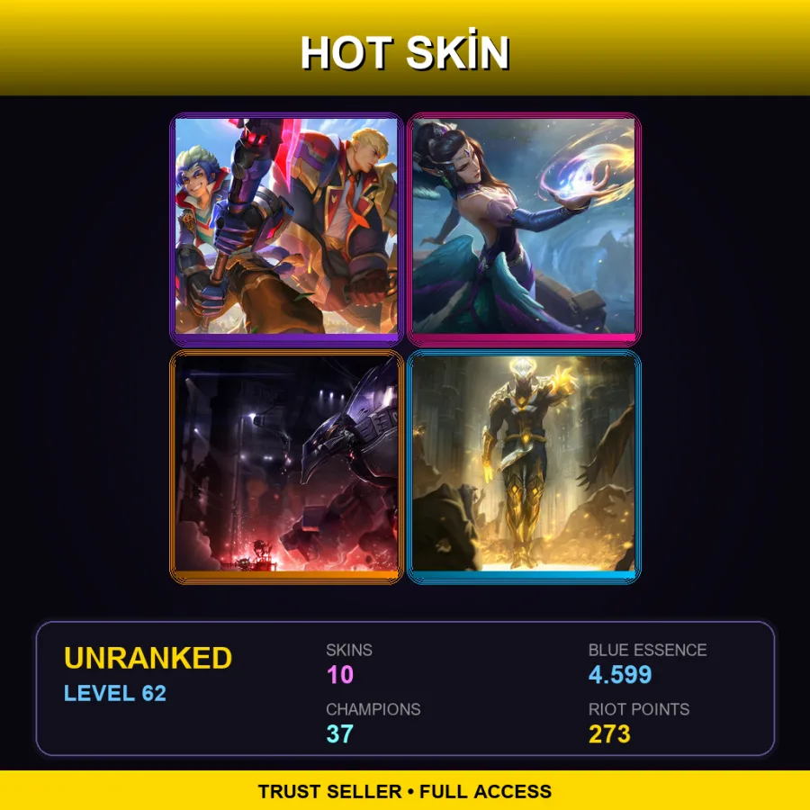 LAS | Lv62 | Unranked | 10 Skin | 37 Champ
