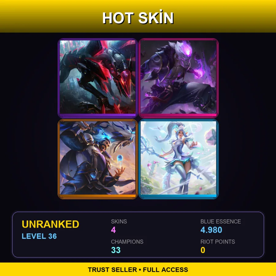 LAS | Lv36 | Unranked | 4 Skin | 33 Champ with Talon