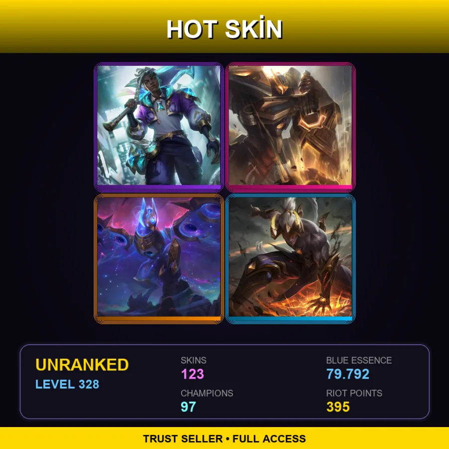 LAS | Lv328 | Unranked | 123 Skin | 97 Champ