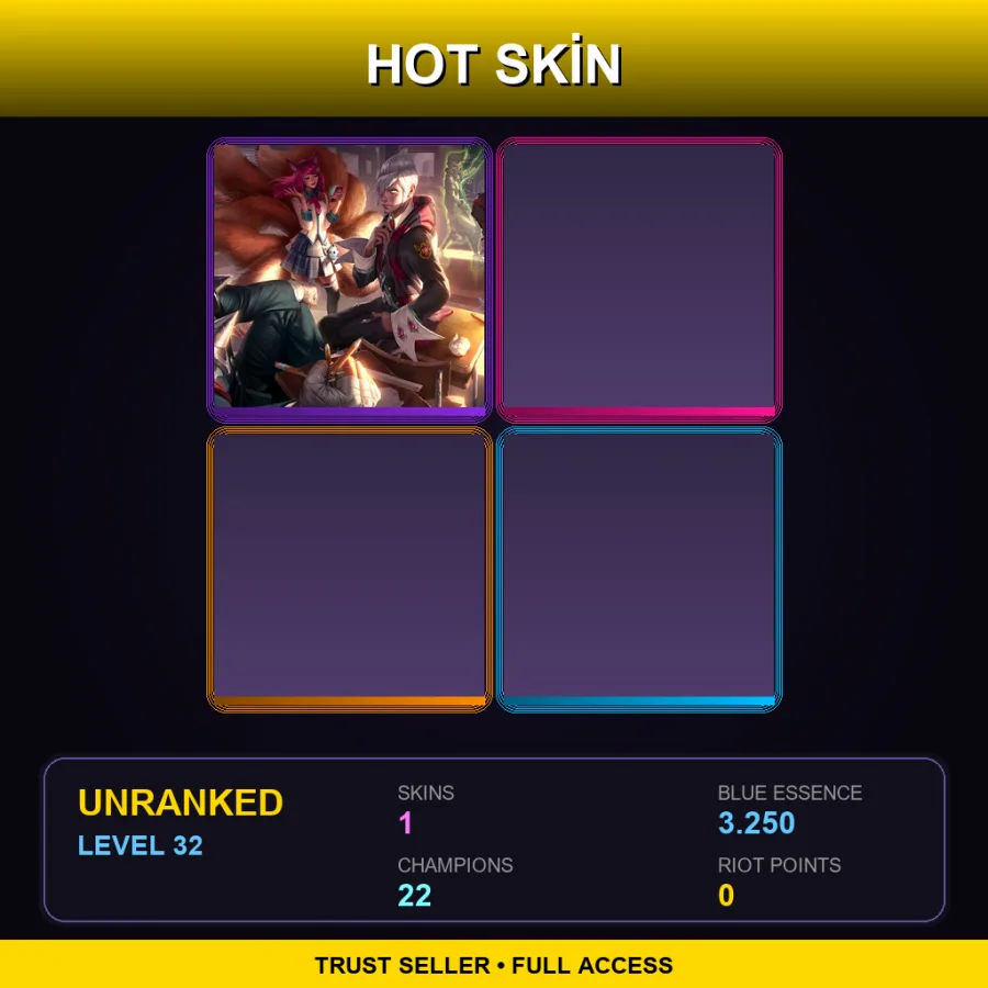 LAN | Lv32 | Unranked | 1 Skin | 22 Champ