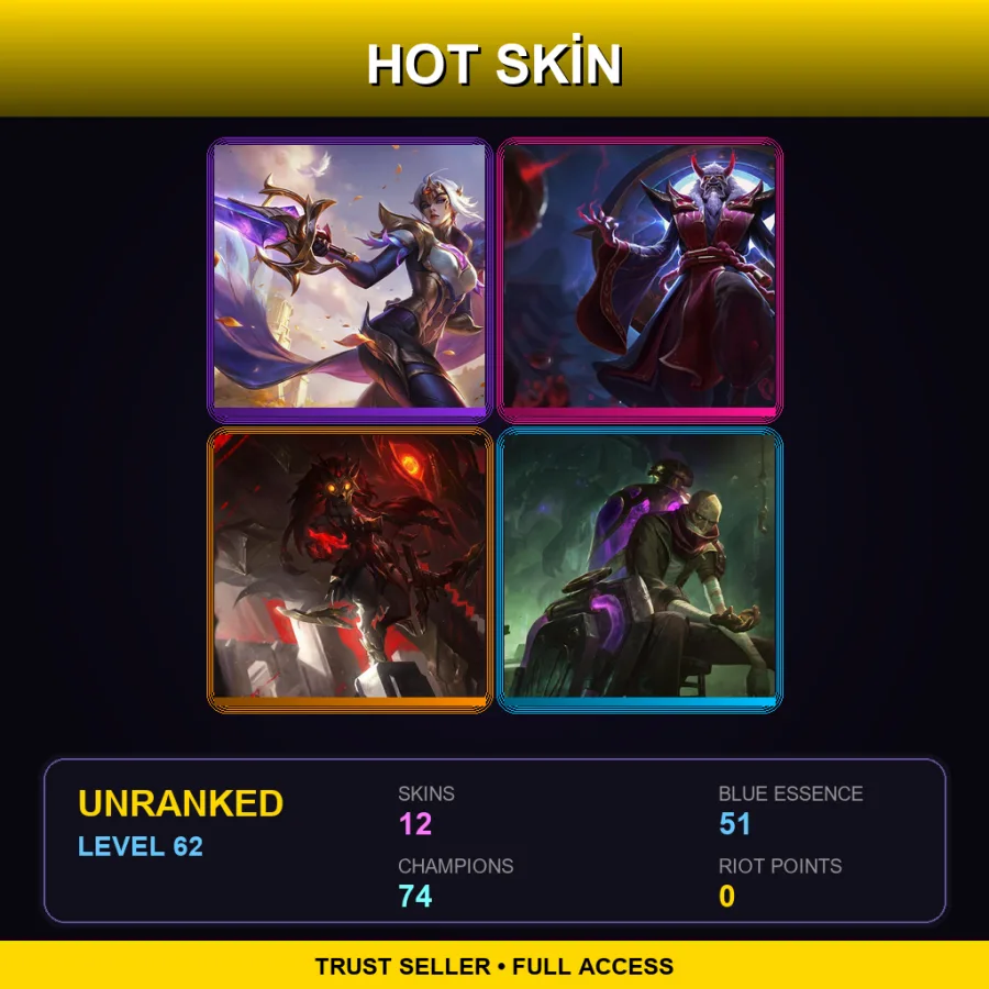 LAS | Lv62 | Unranked | 12 Skin | 74 Champ — Meowrick
