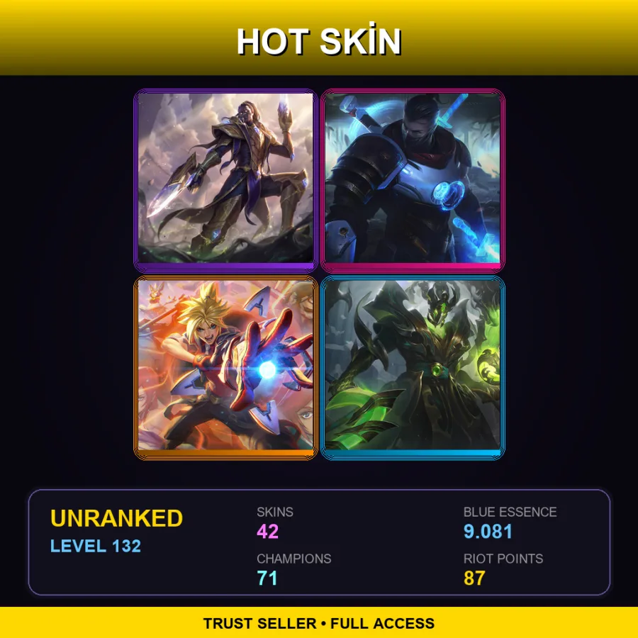 EUW | Lv132 | Unranked | 42 Skin | 71 Champ — Arcana Tahm Kench