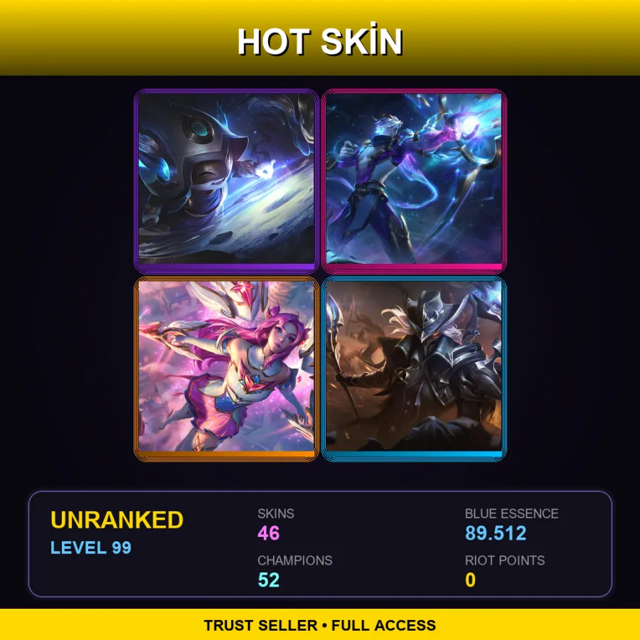 VN | Lv99 | Unranked | 46 Skin | 52 Champ — LoL account