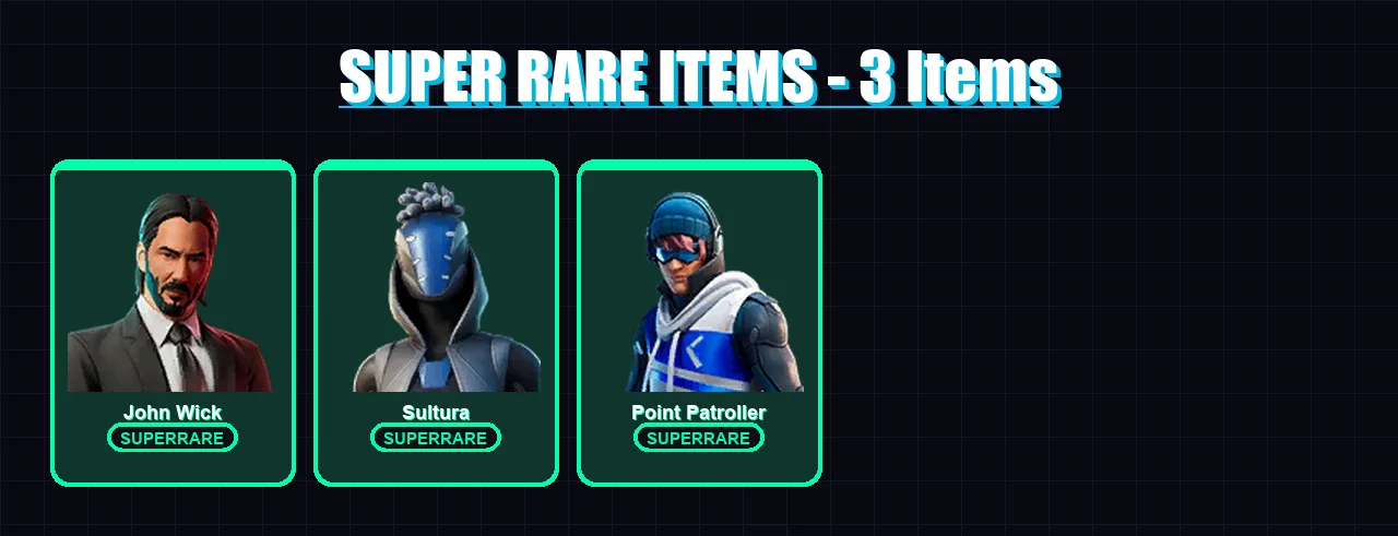 [PS4/PS5/XBOX/PC] | John Wick | Sultura | Point Patroller | Midas | The Scientist | 70 skin | 73 pickaxe | 90 emote | 79 glider | Lv1756