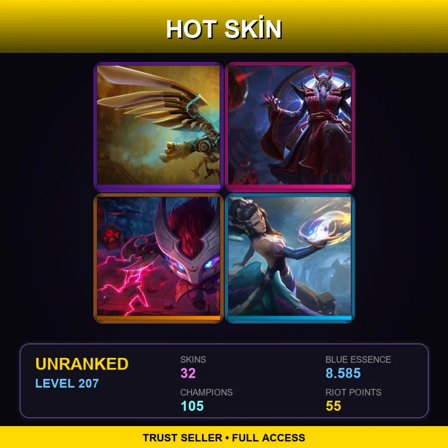 LAN | Lv207 | Unranked | 32 Skin | 105 Champ — Hextech Anivia