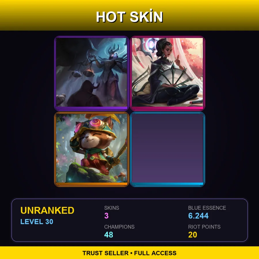 NA | Lv30 | Unranked | 3 Skin | 48 Champ