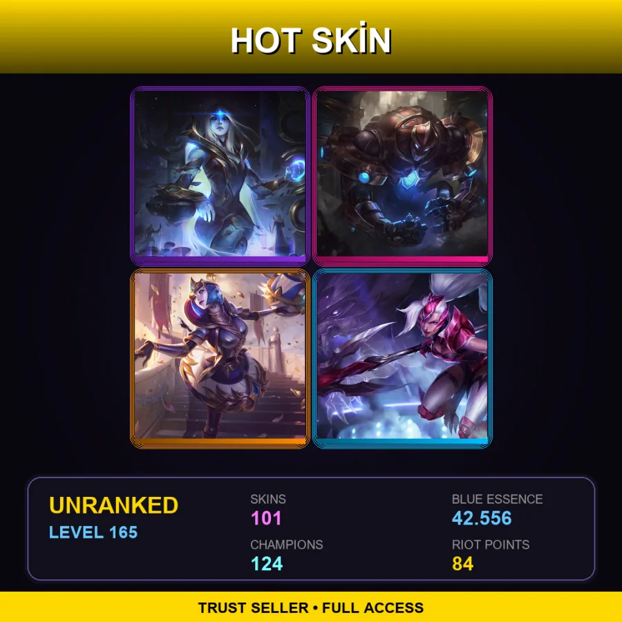 EUW | Lv165 | Unranked | 101 Skin | 124 Champ — Hextech Galio