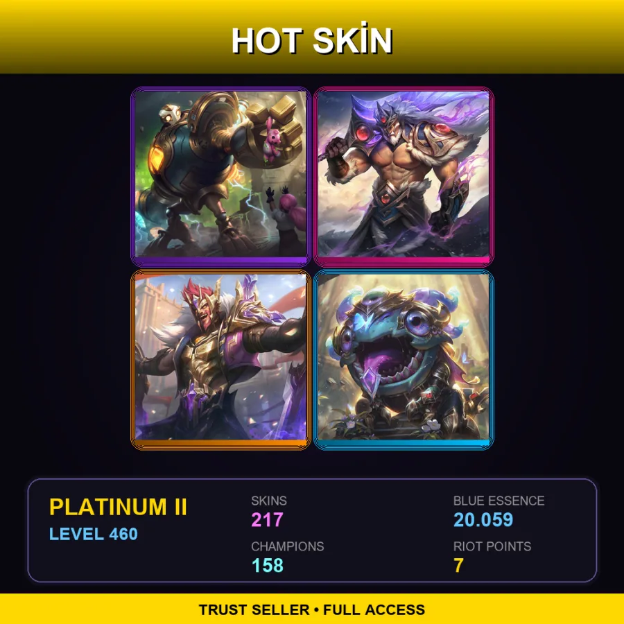 LAS | Lv460 | Platinum II | 217 Skin | 158 Champ