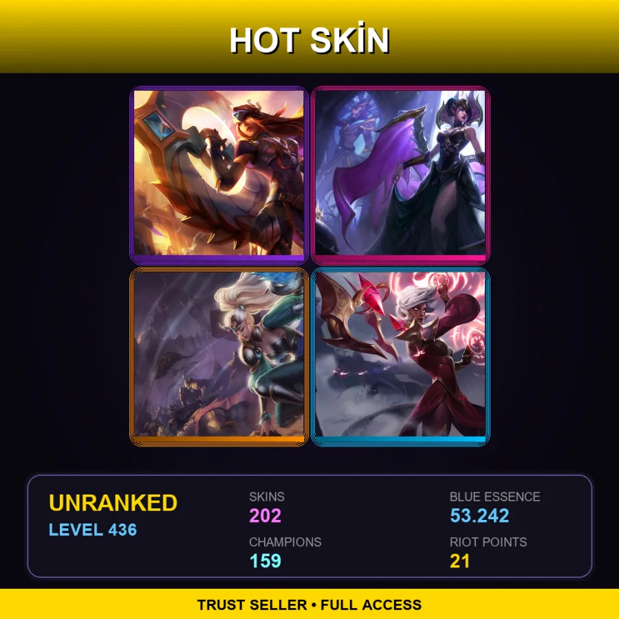 TW | Lv436 | Unranked | 202 Skin | 159 Champ