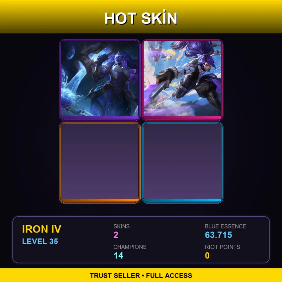 NA | Lv35 | Iron IV | 2 Skin | 14 Champ