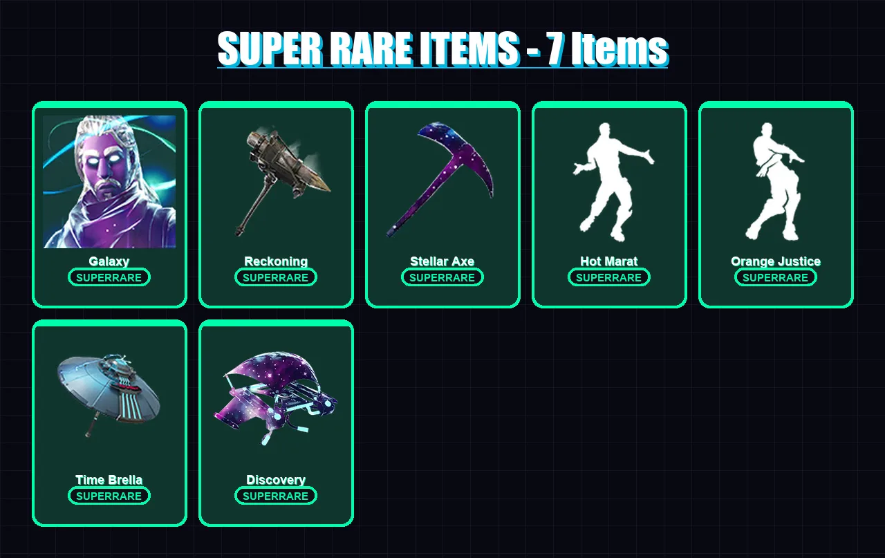 [PC/PSN] | Galaxy | Rox | Sentinel | Dire | Enforcer | 52 skin | 71 pickaxe | 75 emote | 65 glider | Lv848 — Fortnite account