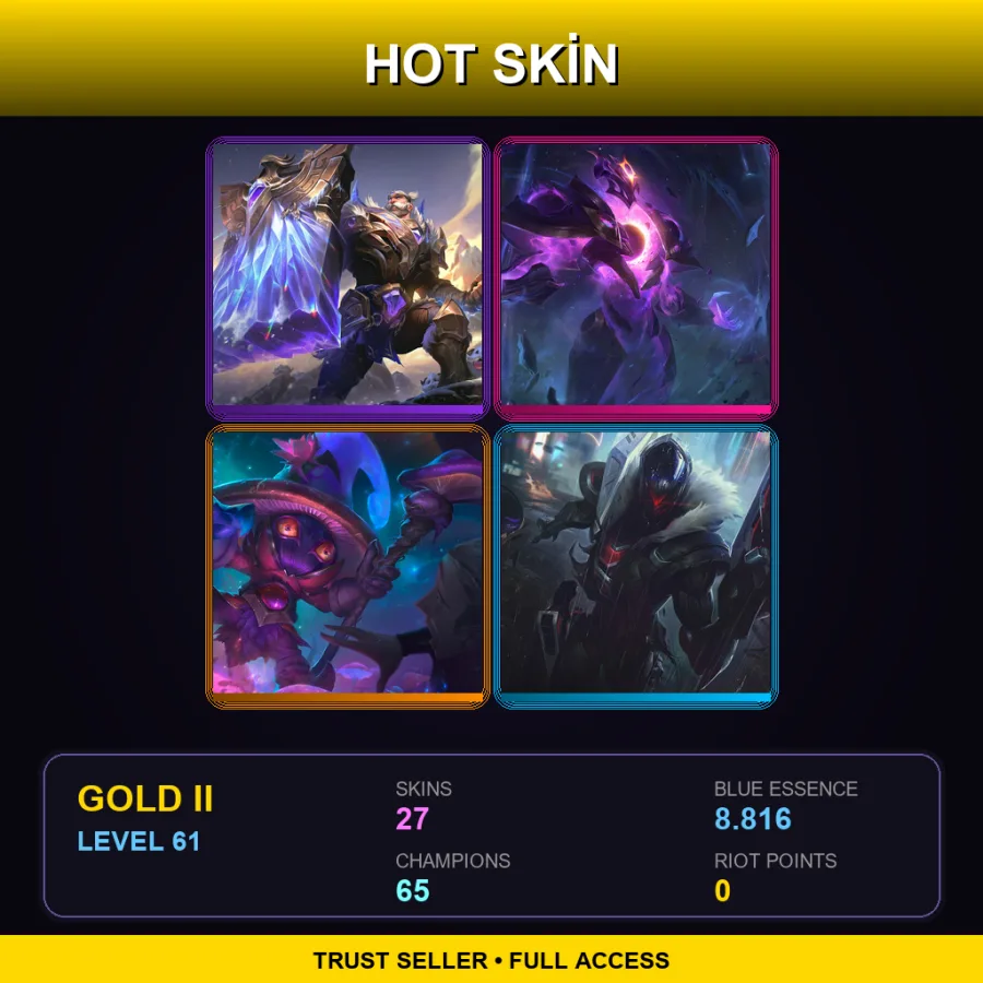 LAN | Lv61 | Gold II | 27 Skin | 65 Champ — LoL account