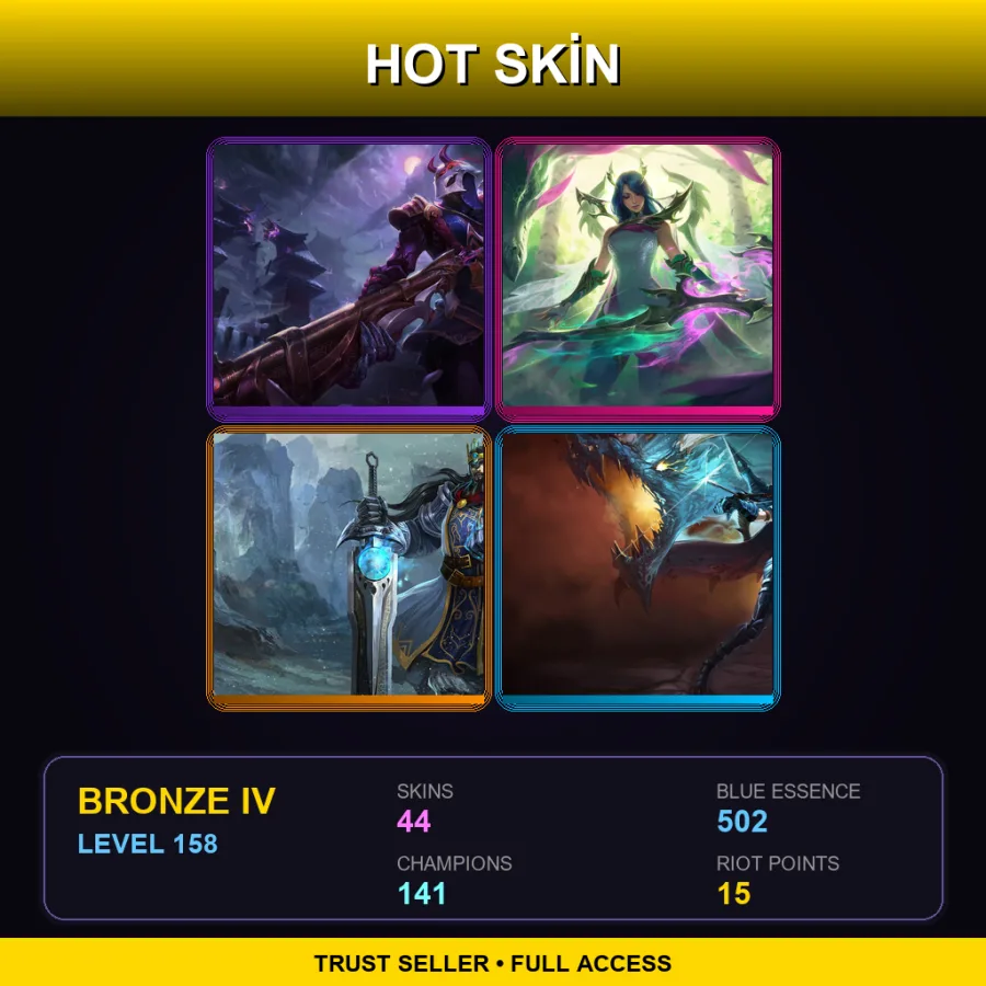 EUNE | Lv158 | Bronze IV | 44 Skin | 141 Champ