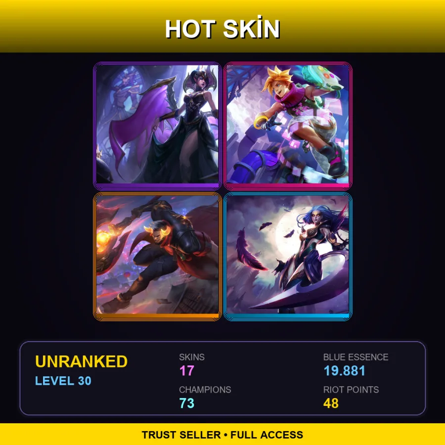 TW | Lv30 | Unranked | 17 Skin | 73 Champ