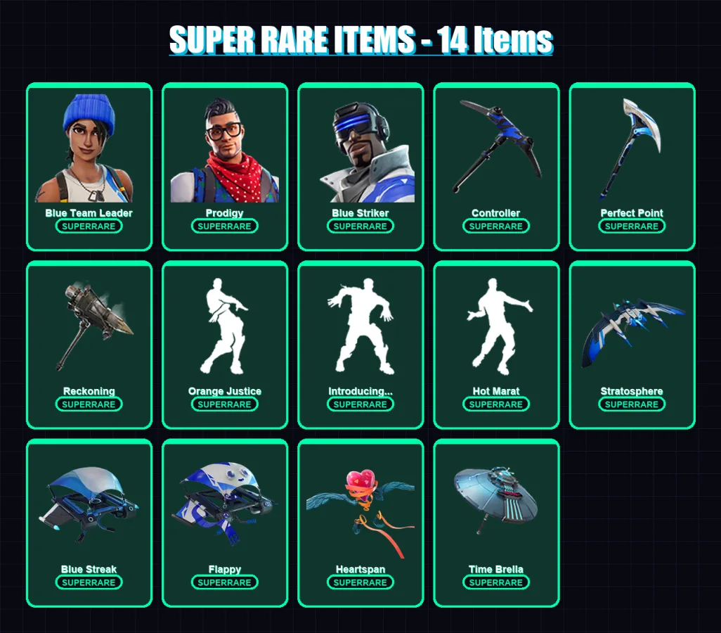 [PC/XBOX] | Blue Team Leader | Prodigy | Blue Striker | Enforcer | Drift | 304 skin | 281 pickaxe | 277 emote | 180 glider | Lv2092