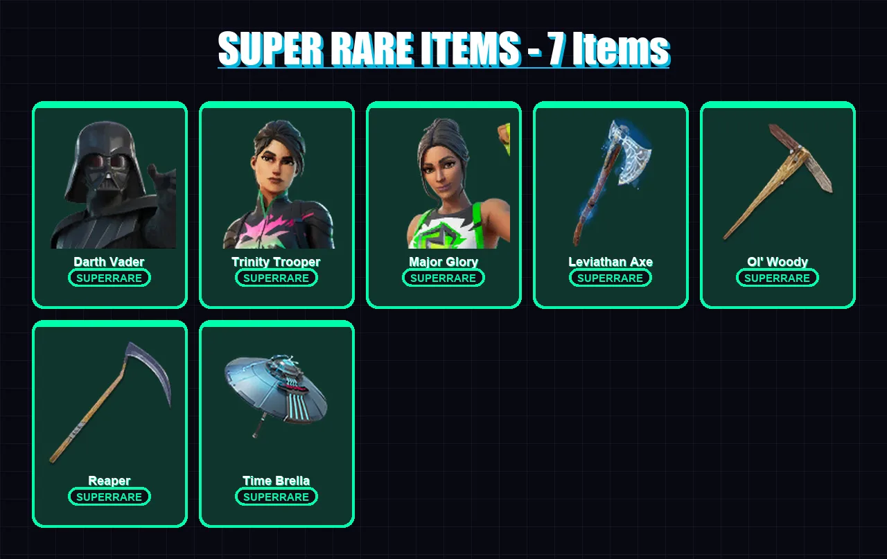 [PC/PSN] | Darth Vader | Trinity Trooper | Major Glory | Omegarok | Galaxia | 334 skin | 289 pickaxe | 293 emote | 170 glider | Lv3267
