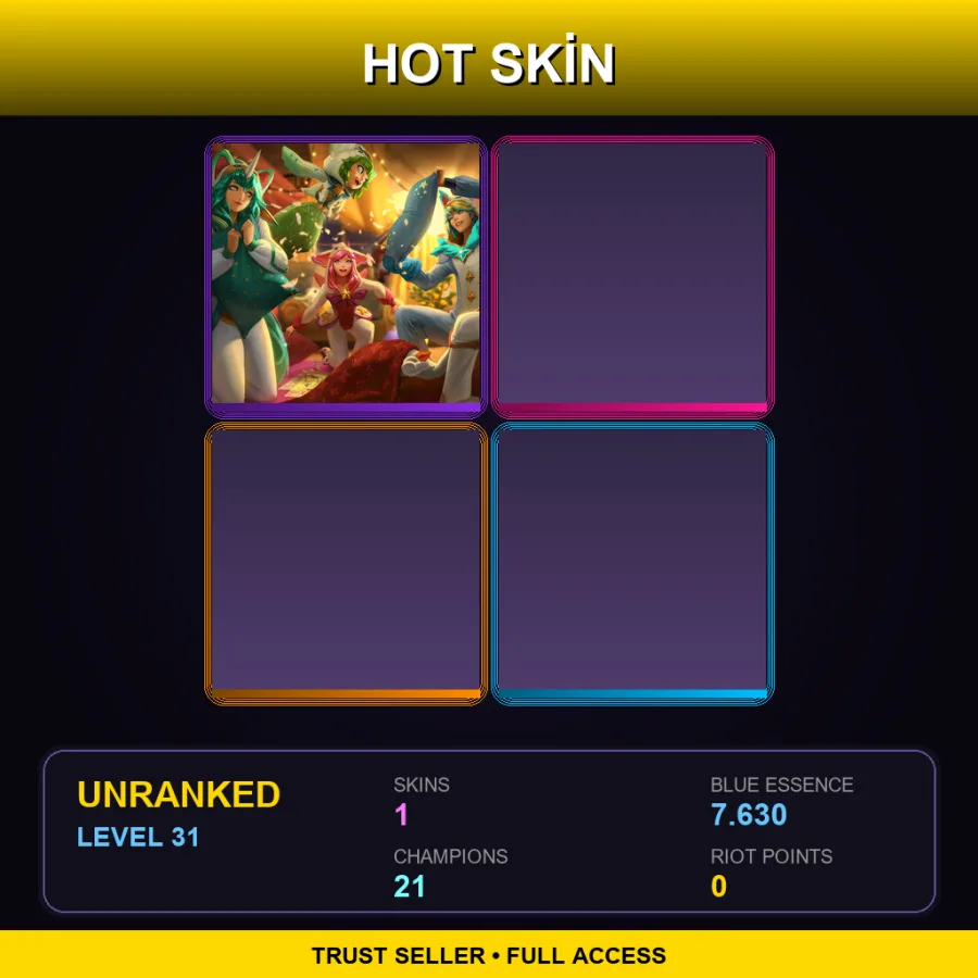 LAS | Pajama Guardian Ezreal | 1 Skin | 21 Champ | Lv31