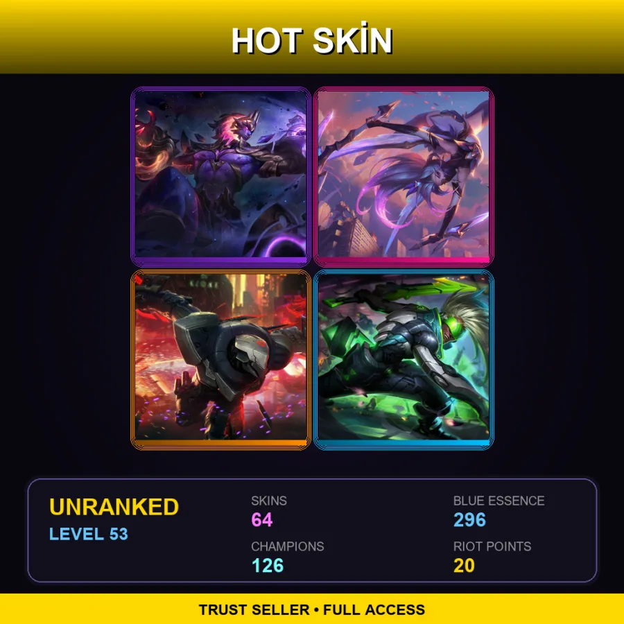 SG | Lv53 | Unranked | 64 Skin | 126 Champ