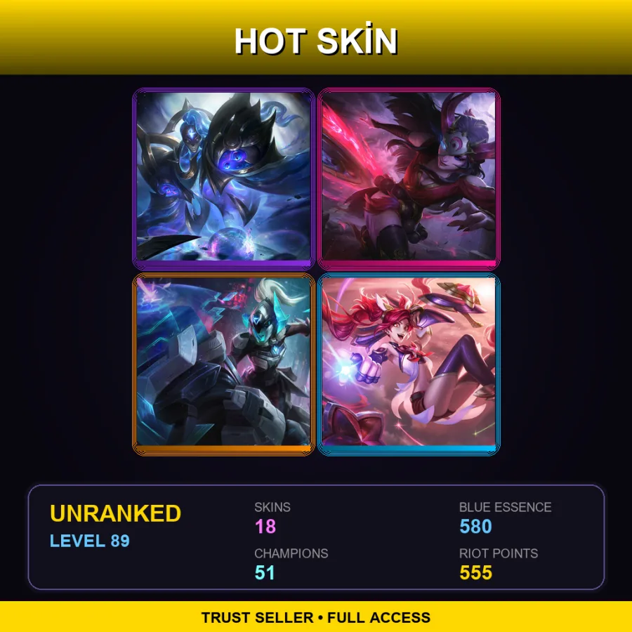 LAN | Lv89 | Unranked | 18 Skin | 51 Champ