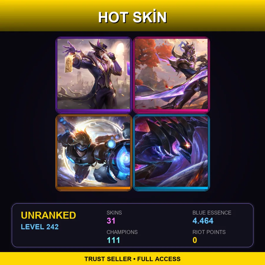 OCE | Lv242 | Unranked | 31 Skin | 111 Champ