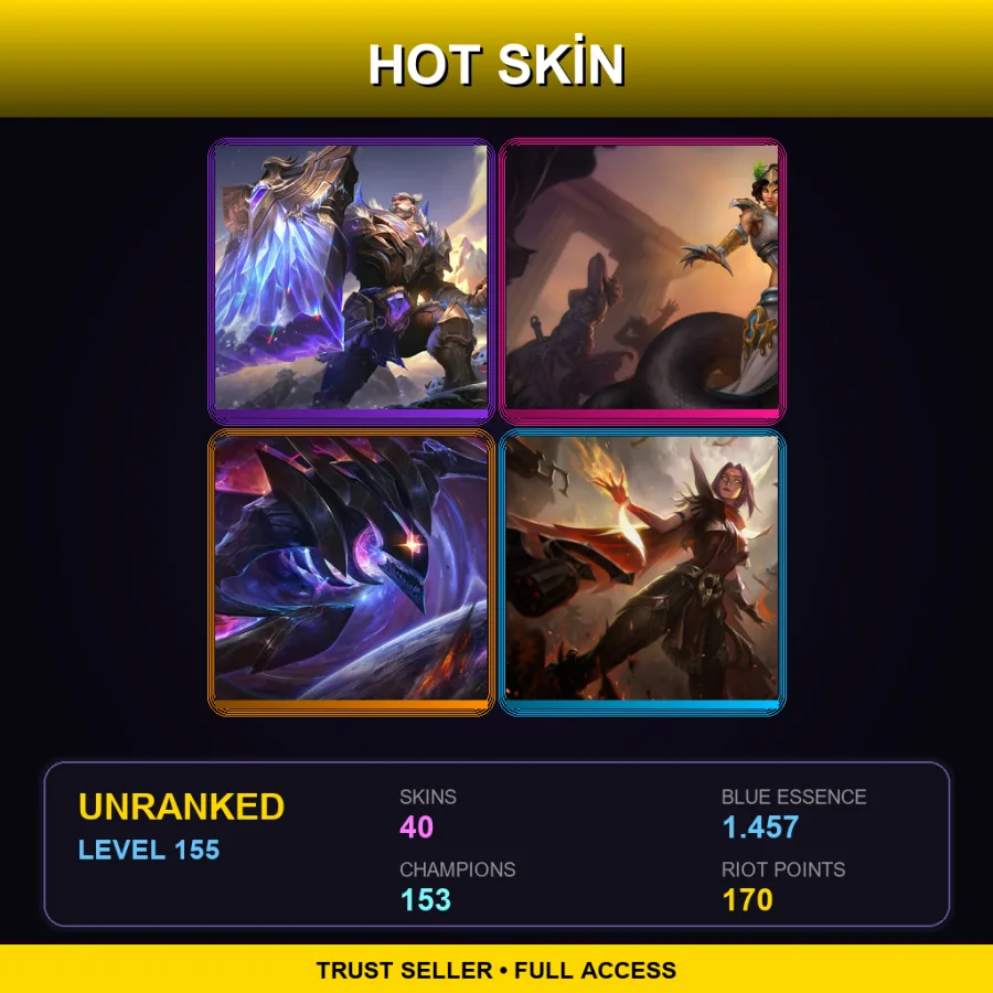 EUNE | Lv155 | Unranked | 40 Skin | 153 Champ — Dragon Knight Mordekaiser