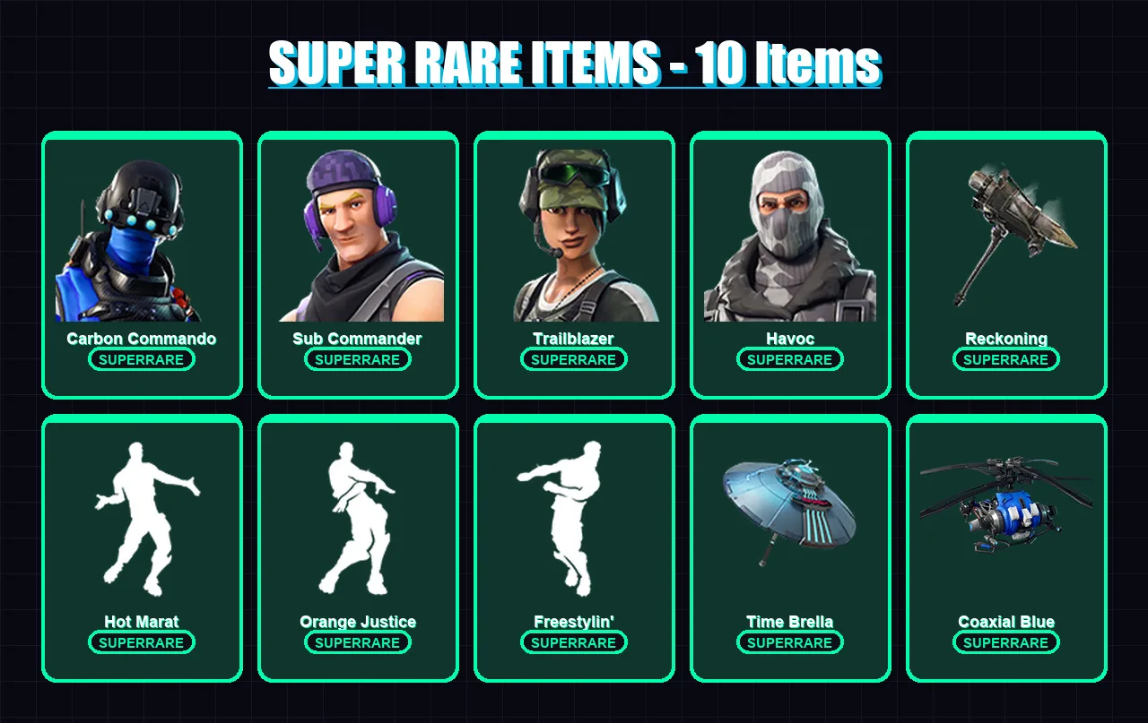 [PS4/PS5/XBOX/PC] | Carbon Commando | Sub Commander | Trailblazer | Havoc | Rox | 77 skin | 93 pickaxe | 82 emote | 94 glider | Lv1356
