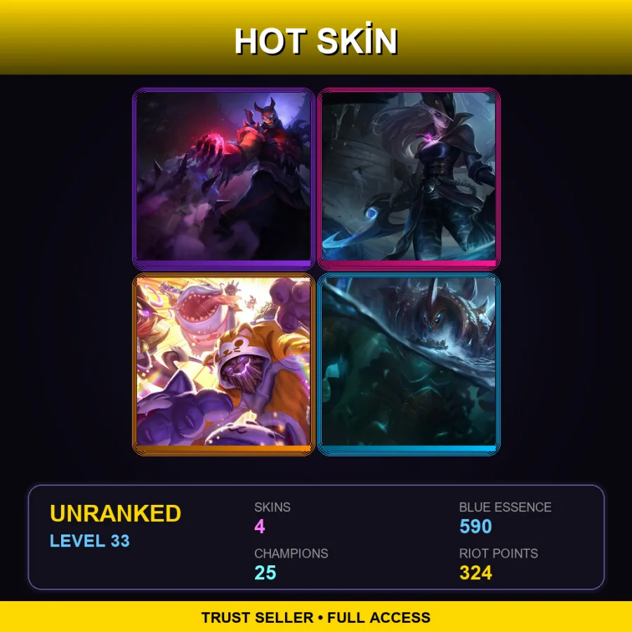 LAS | Lv33 | Unranked | 4 Skin | 25 Champ