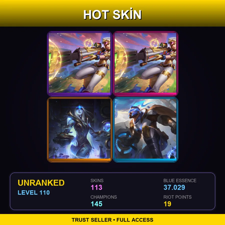 VN | Lv110 | Unranked | 113 Skin | 145 Champ
