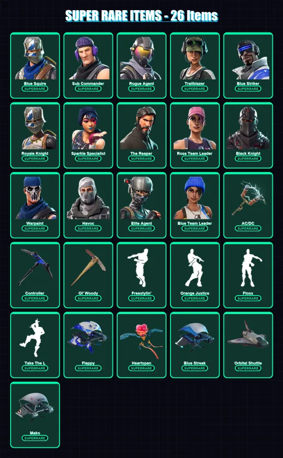 [PS4/PS5/XBOX/PC] | Blue Squire | Sub Commander | Rogue Agent | Trailblazer | Blue Striker | 52 skin | 50 pickaxe | 46 emote | 54 glider | Lv931