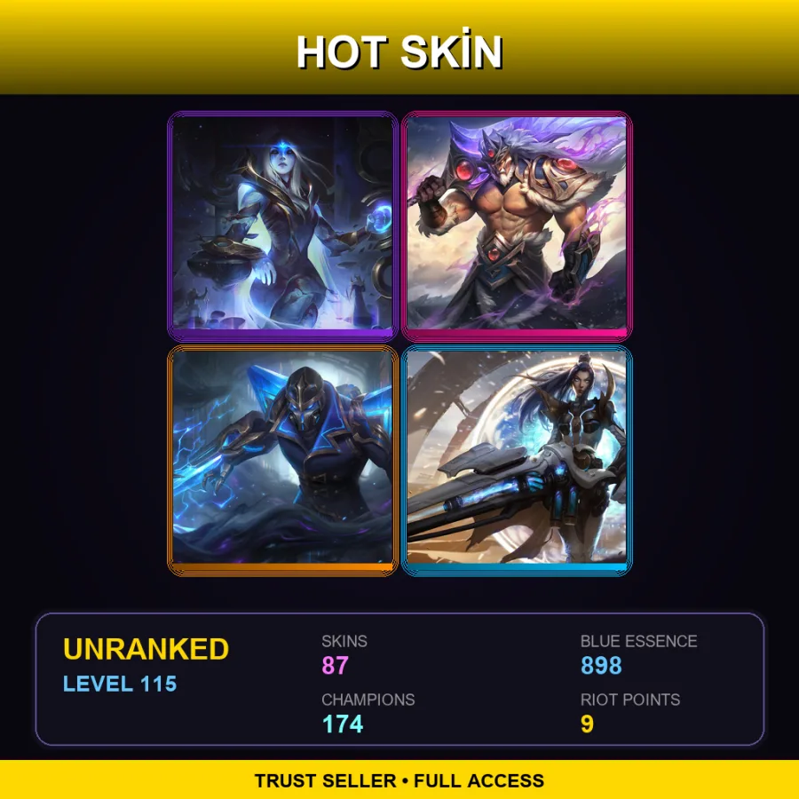 VN | Lv115 | Unranked | 87 Skin | 174 Champ