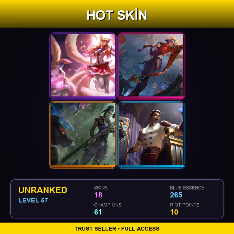 BR | Lv57 | Unranked | 18 Skin | 61 Champ