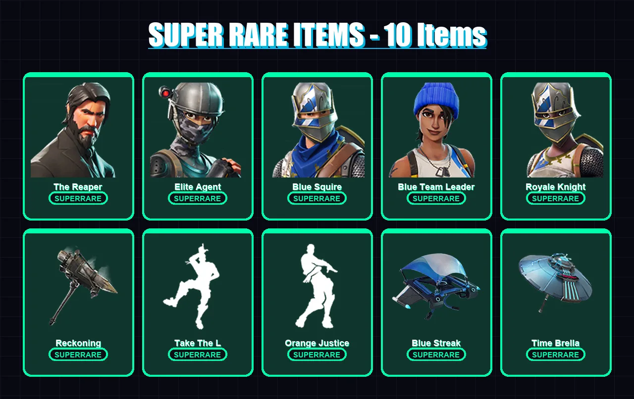 [PS4/PS5/XBOX/PC] | The Reaper | Elite Agent | Blue Squire | Blue Team Leader | Royale Knight | 31 skin | 18 pickaxe | 32 emote | 27 glider | Lv418