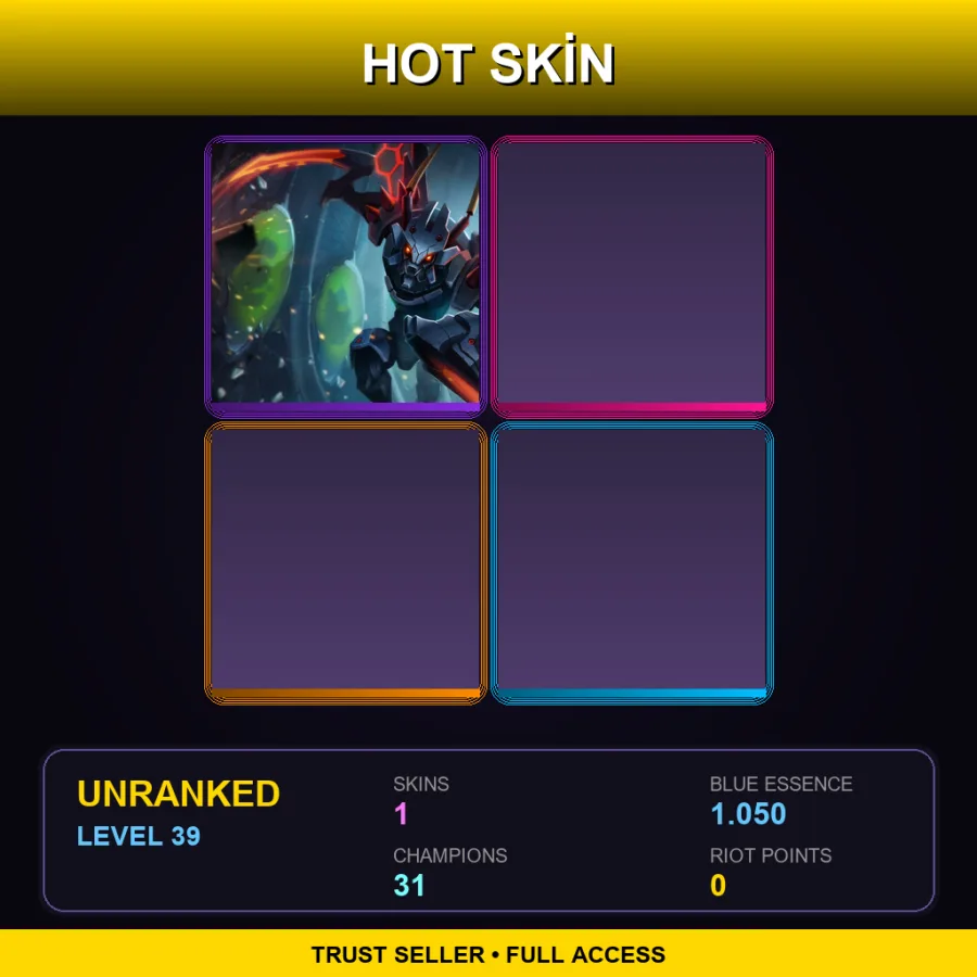 TR | Lv39 | Unranked | 1 Skin | 31 Champ — LoL account