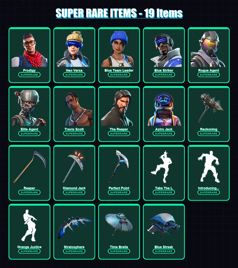 [PC/XBOX] | Prodigy | Neo Versa | Blue Team Leader | Blue Striker | Rogue Agent | 120 skin | 77 pickaxe | 105 emote | 73 glider | Lv776 — Fortnite account