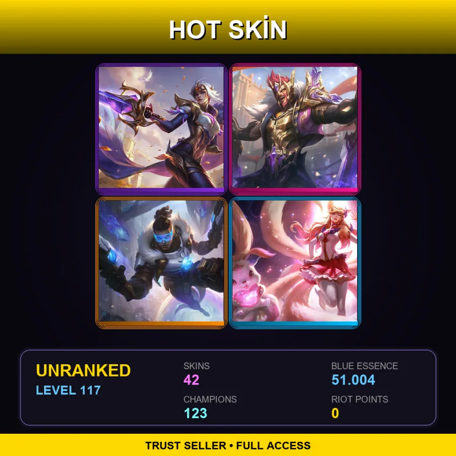 BR | Lv117 | Unranked | 42 Skin | 123 Champ — LoL account